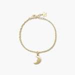 bracciale Mabina Junior Luna oro 533607, in argento dorato, da bambina, regolabile in misura