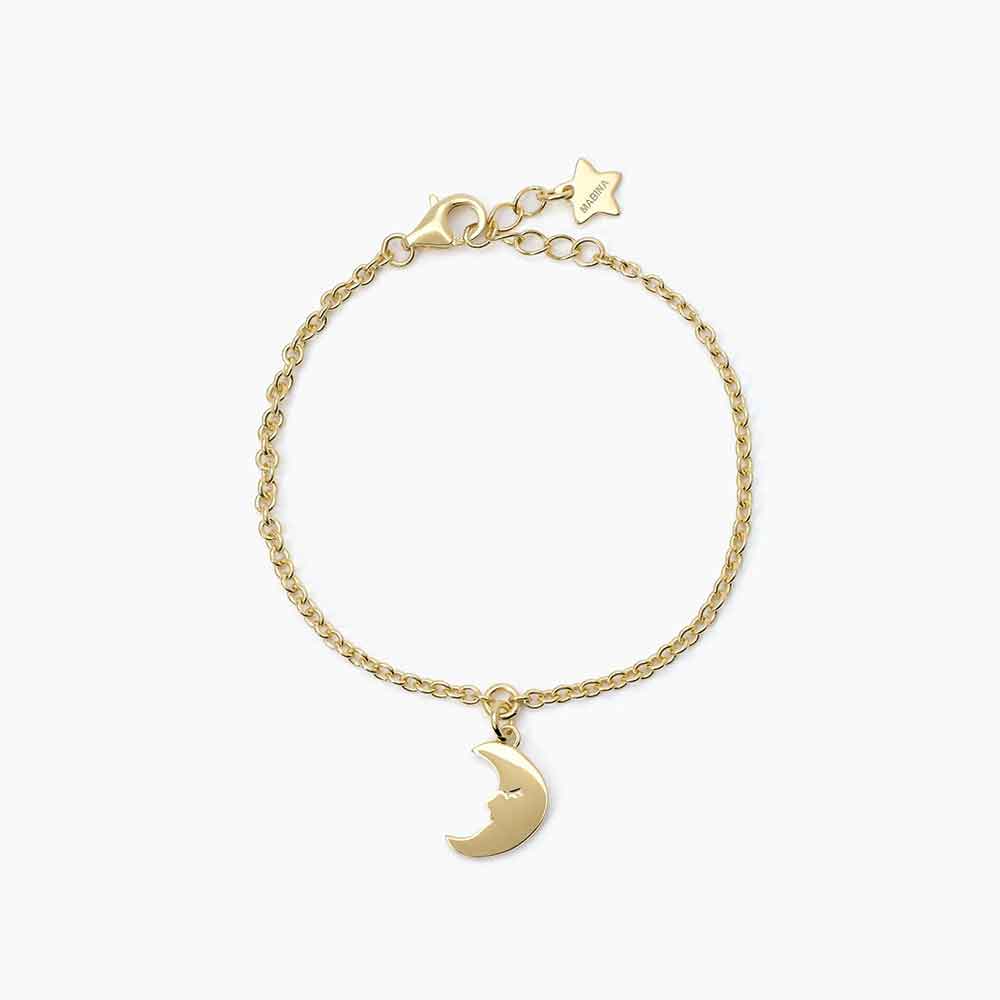 bracciale Mabina Junior Luna oro 533607, in argento dorato, da bambina, regolabile in misura