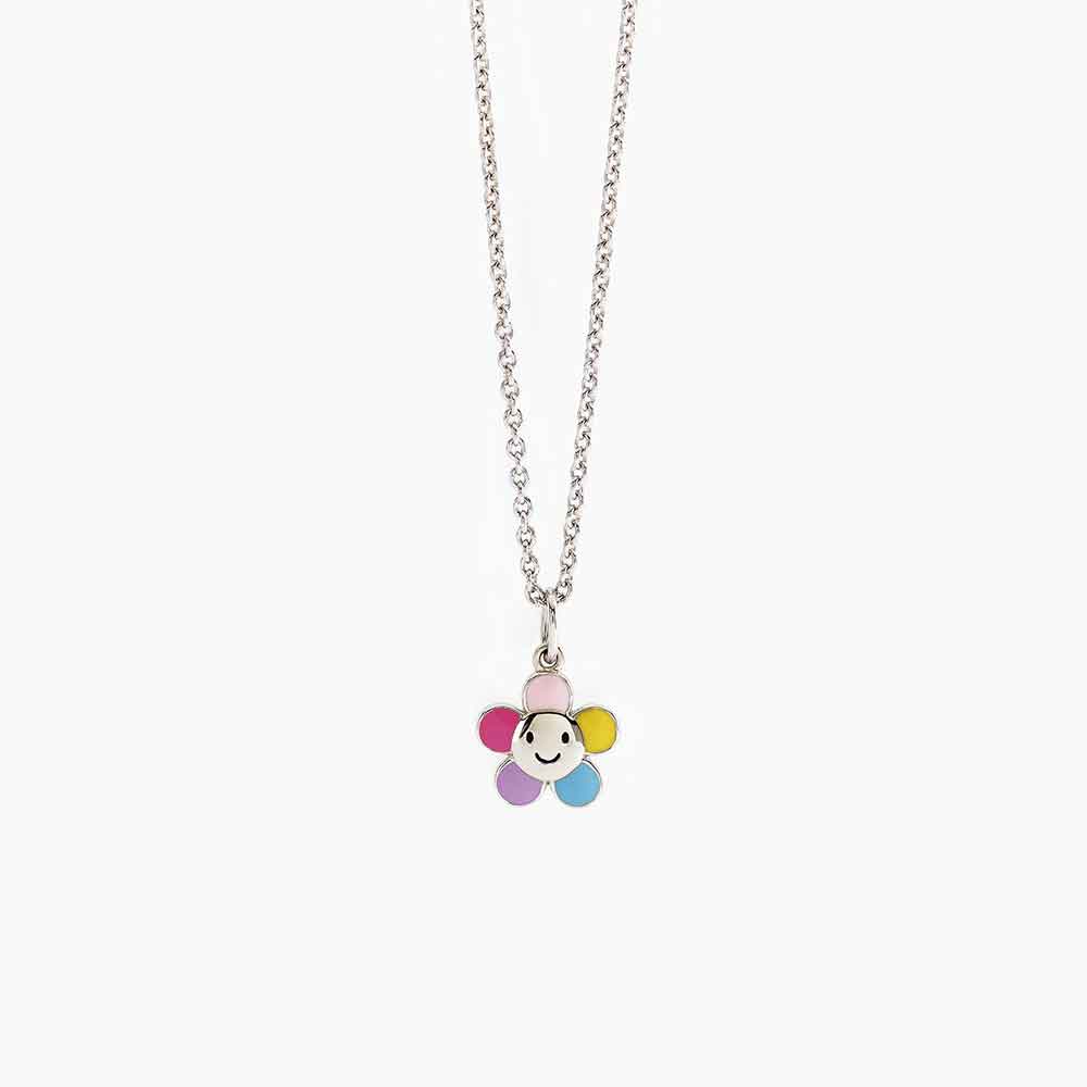 collana Mabina Junior Fiore multicolor 553419, in argento e smalti colorati, regolabile in misura