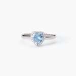 anello Mabina cuore azzurro 523428 in argento e contorno zirconi