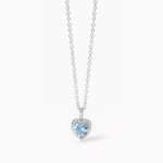 collana Mabina cuore azzurro, in argento e zirconi 553729, collezione Love Affair