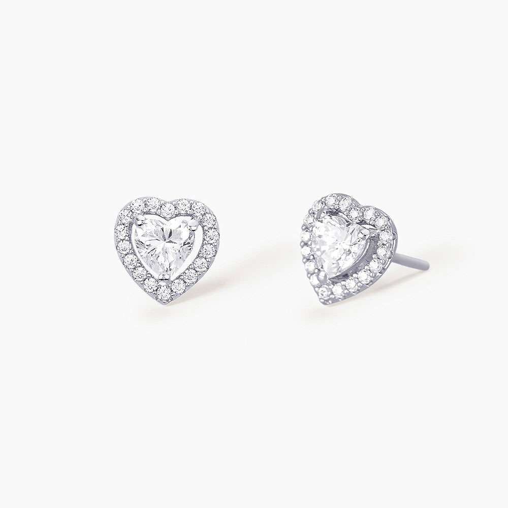 orecchini Mabina Cuore 563179, in argento e zirconi, a lobo