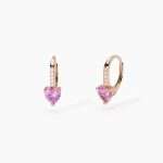 orecchini Mabina cuore rosa 563750, in argento rosato e tormalina rosa sintetica, a monachella