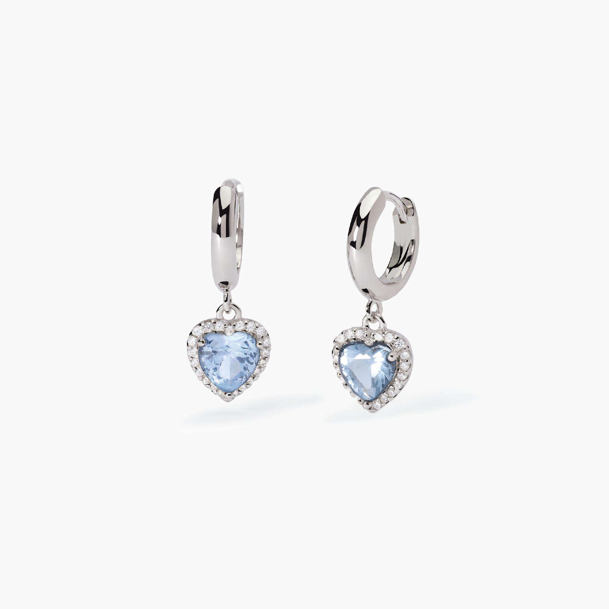 orecchini Mabina cuore azzurro 563808, collezione Love Affair