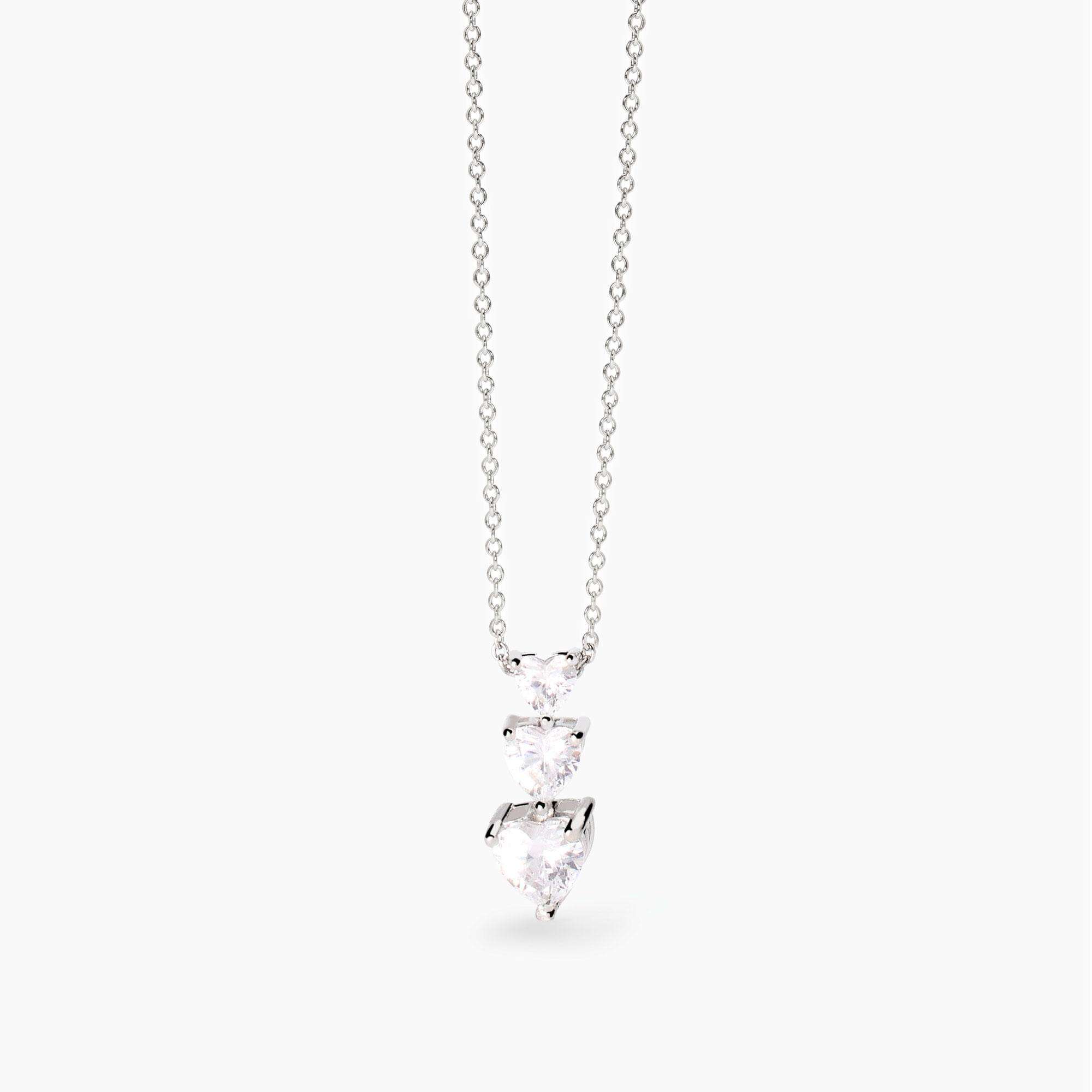 collana Mabina trilogy cuori 553743 in argento e zirconi a forma di cuore