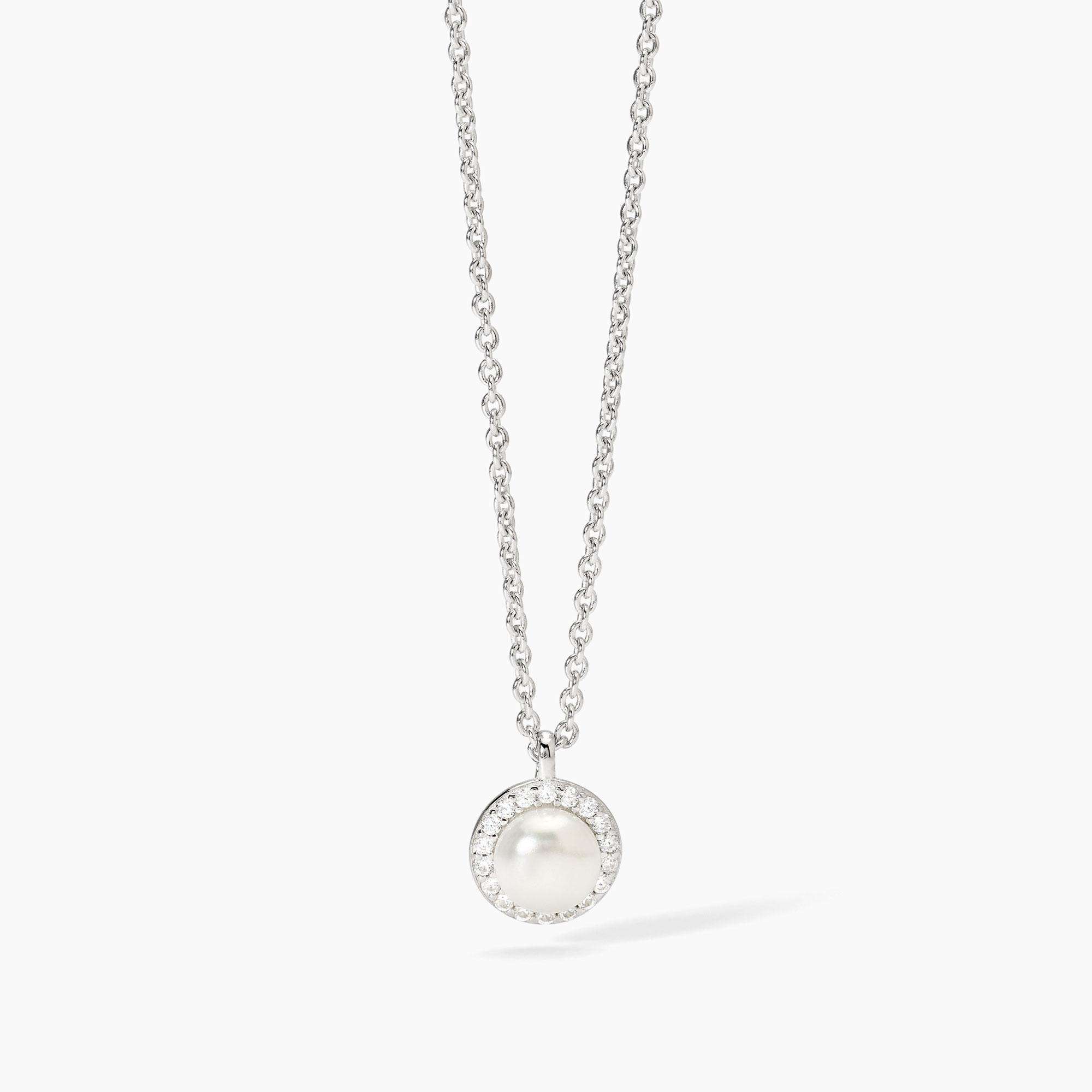 collana Mabina Milanesienne 553674, in argento, perla e zirconi