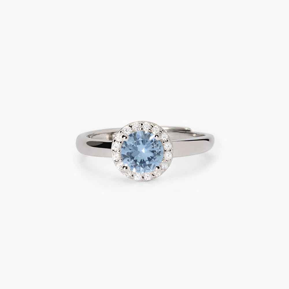 anello Mabina acquamarina tonda 523417, collezione Revival