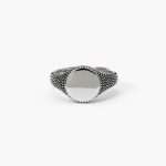 anello chevalier Mabina Uomo 523324, in argento brunito, lavorazione borchiata, misura regolabile