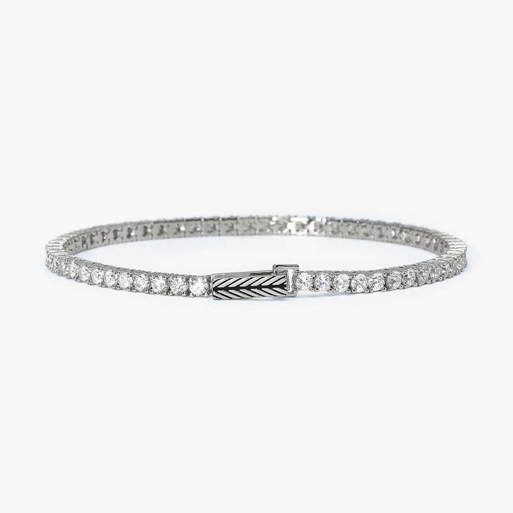 bracciale tennis Mabina Uomo 533695, in argento e zirconi bianchi