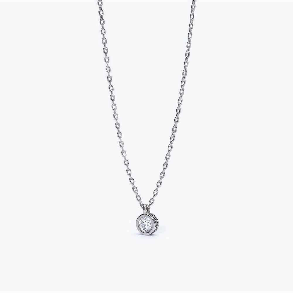 Punto luce Mabina Uomo 553573, girocollo in argento e zircone bianco tondo