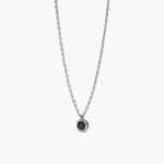 Punto luce Mabina Uomo 553574, girocollo in argento e zircone nero tondo