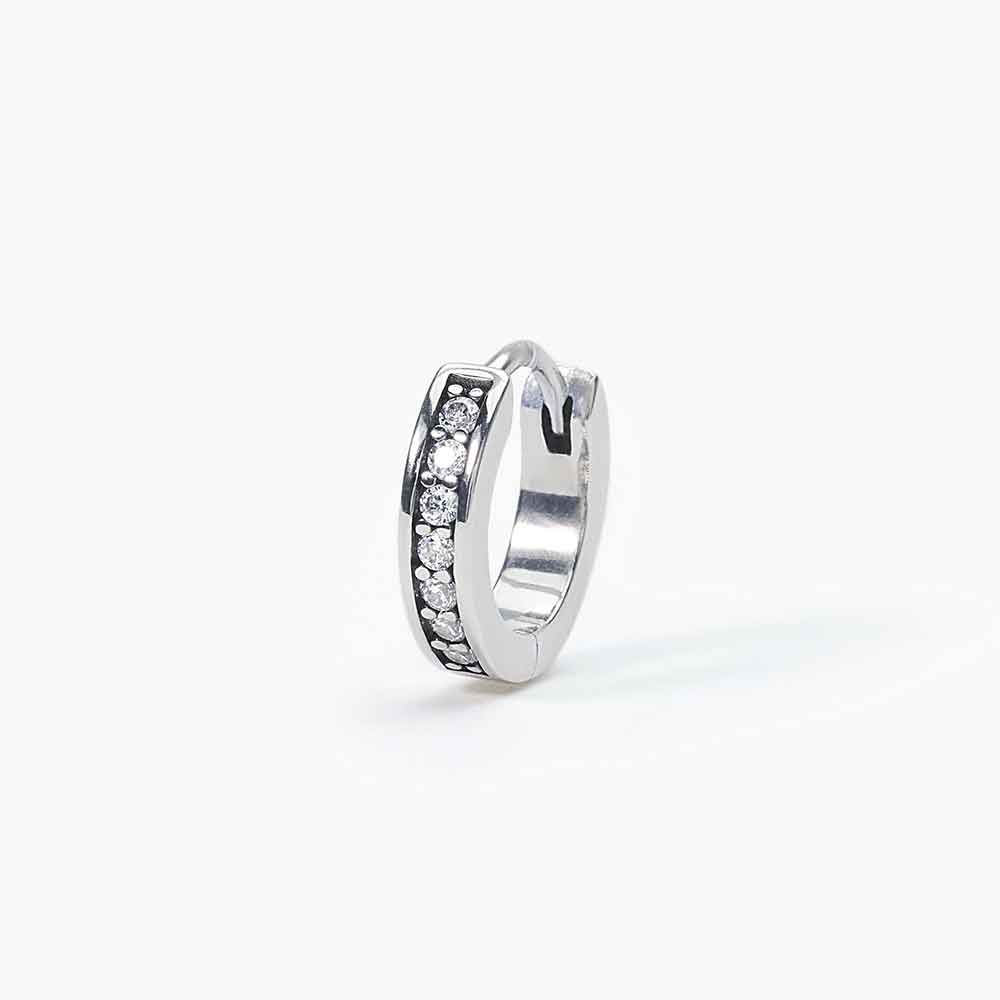 mono orecchino Mabina Uomo cerchietto 563530, in argento e zirconi bianchi