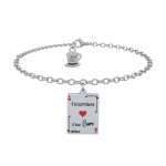 bracciale La carta di Alice AWB016 di Mad Tea, collezione Alice in Wonderland, in acciaio, regolabile