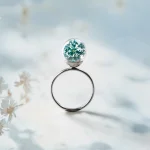 anello Pizzo della Regina GDA007, collezione Il Giardino dei Desideri di Mad Tea, in acciaio, vetro e veri fiori stabilizzati, regolabile in misura
