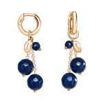 orecchini Cherry agata blu zaffiro OR2782 di Marakò, in argento rosato e agata blu zaffiro