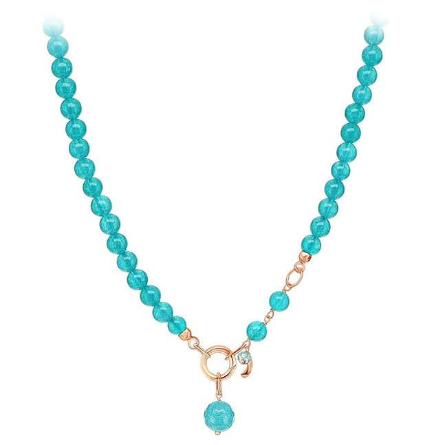 collana easy giada verde acqua CN3707 di Marakò, in argento rosato e giada naturale