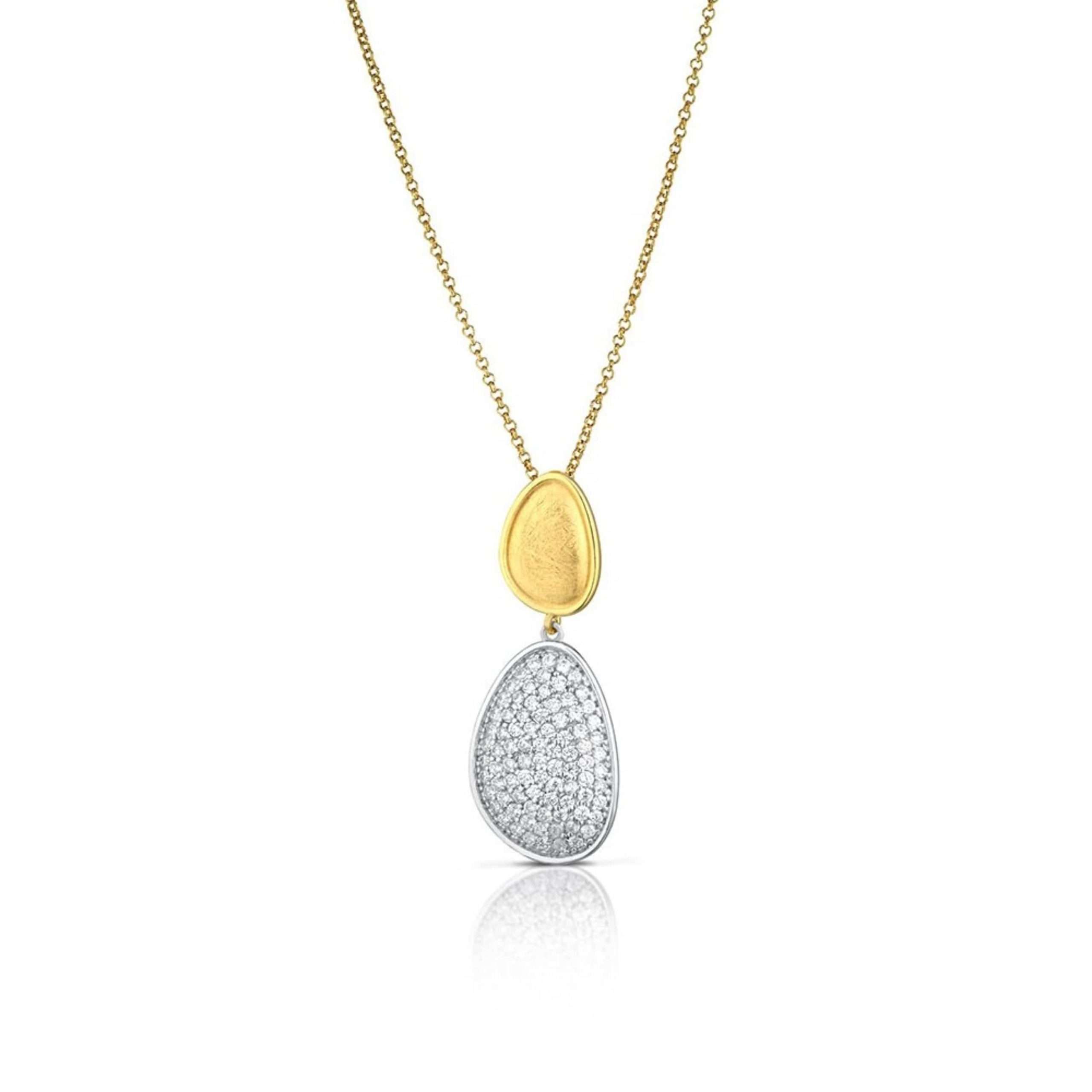 collana Adore di Mediterraneo Gioielli T24DZBC01, in argento dorato e pavé di zirconi