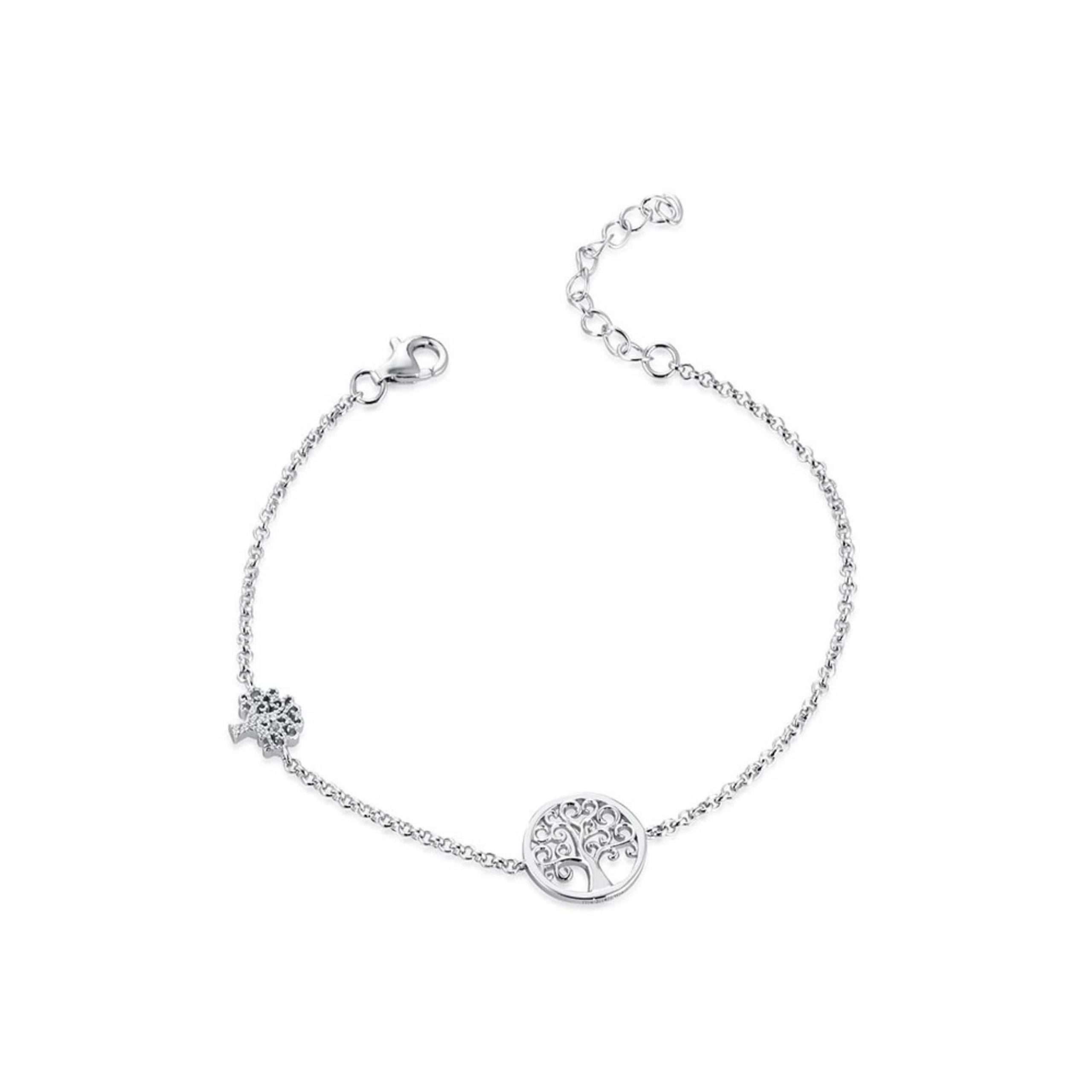 bracciale Albero della Vita A21AZBB01, in argento e zirconi, regolabile