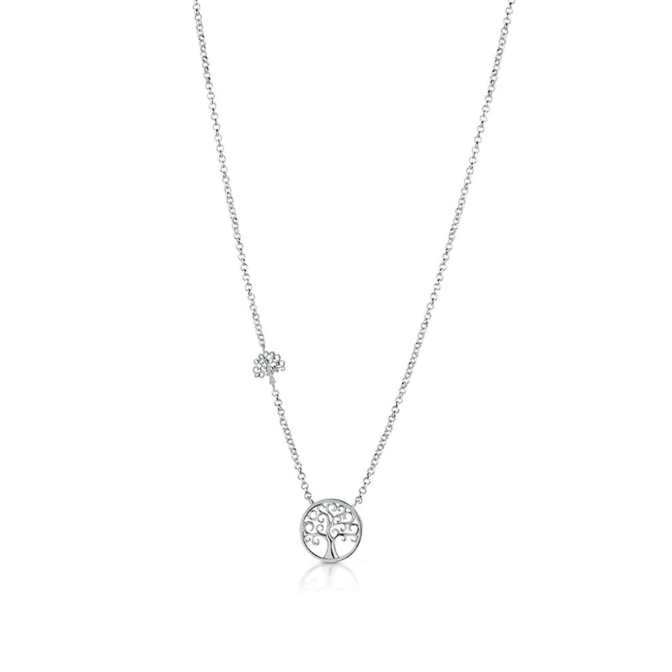 collana Albero della Vita di Mediterraneo Gioielli A21AZBC01, in argento e zirconi, regolabile