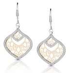 orecchini Mediterraneo Romantica MR12RC03, in argento rosato e zirconi, ad amo