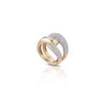 anello Mediterraneo Grumette V11RZAA12, in argento rosato e zirconi, misura 14