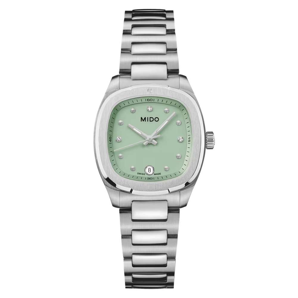 orologio Mido Multifort tv 28 M49.110.11.096.00 quadrante verde salvia