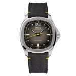 orologio Mido Multifort TV Big Date M049.526.17.081.01, automatico 80 ore, quadrante nero sfumato, cinturino gomma e tessuto