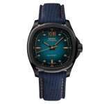 orologio Mido Multifort TV Big Date M049.526.37.041.00, automatico 80 ore, quadrante blu sfumato, cinturino gomma e tessuto blu e arancione