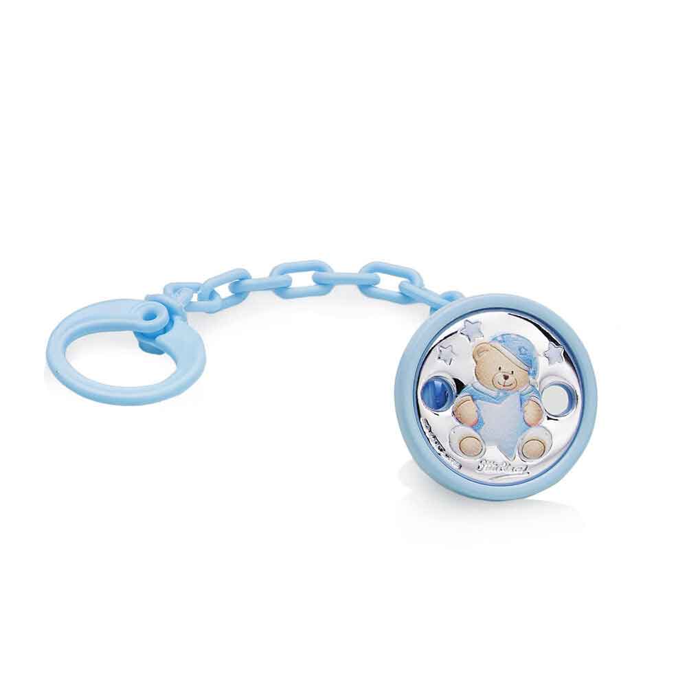 pinza porta ciuccio orsetto azzurro 7004PC
