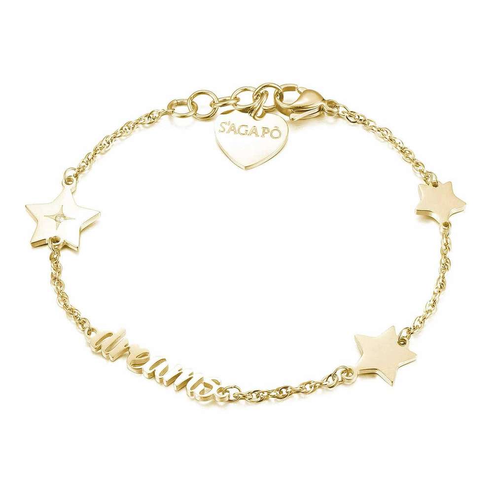 bracciale s'agapo fancy sfc12 in acciaio dorato con stelle