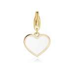 charm happy cuore bianco dorato S'agapo sha302