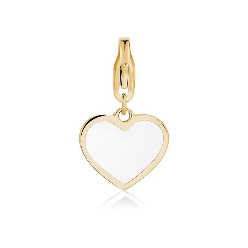 charm happy cuore bianco dorato S'agapo sha302