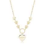 collana s'agapo happy shac26, girocollo in acciaio dorato con stelline
