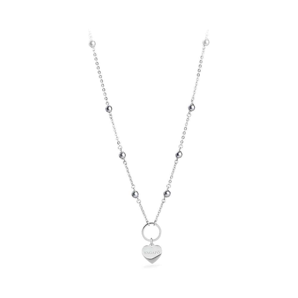 collana s'agapo happy shac9 perle grigie