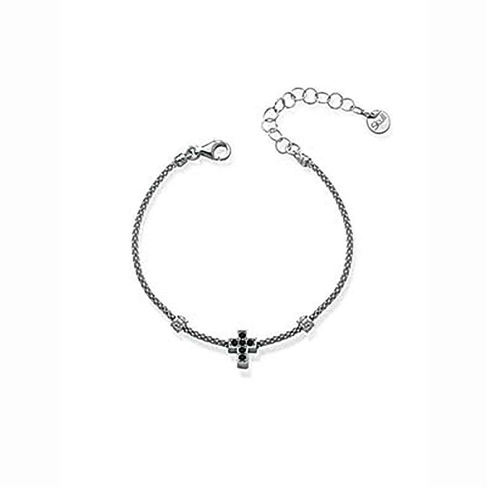 bracciale Skullshit croce brunito