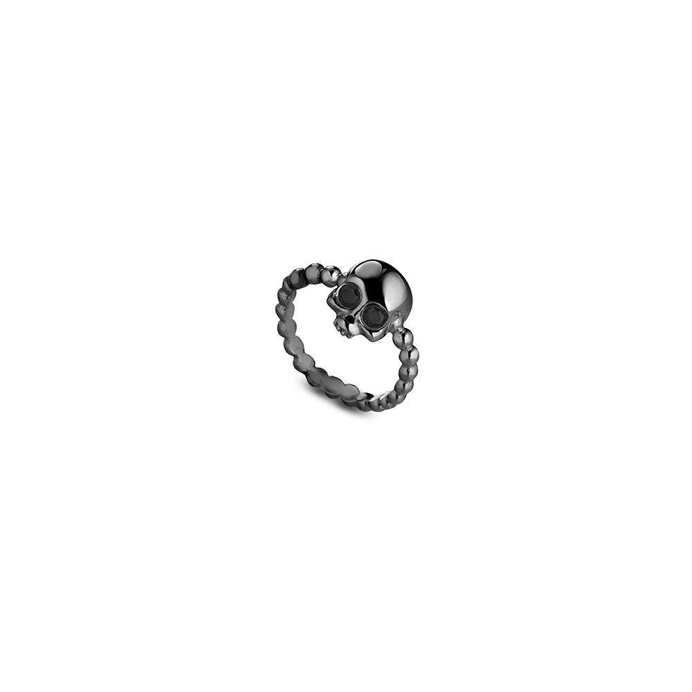 anello Skullshit teschio sottile brunito
