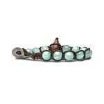 bracciale Tamashii amazzonite BHS900-131, in amazzonite e cordino marrone, unisex