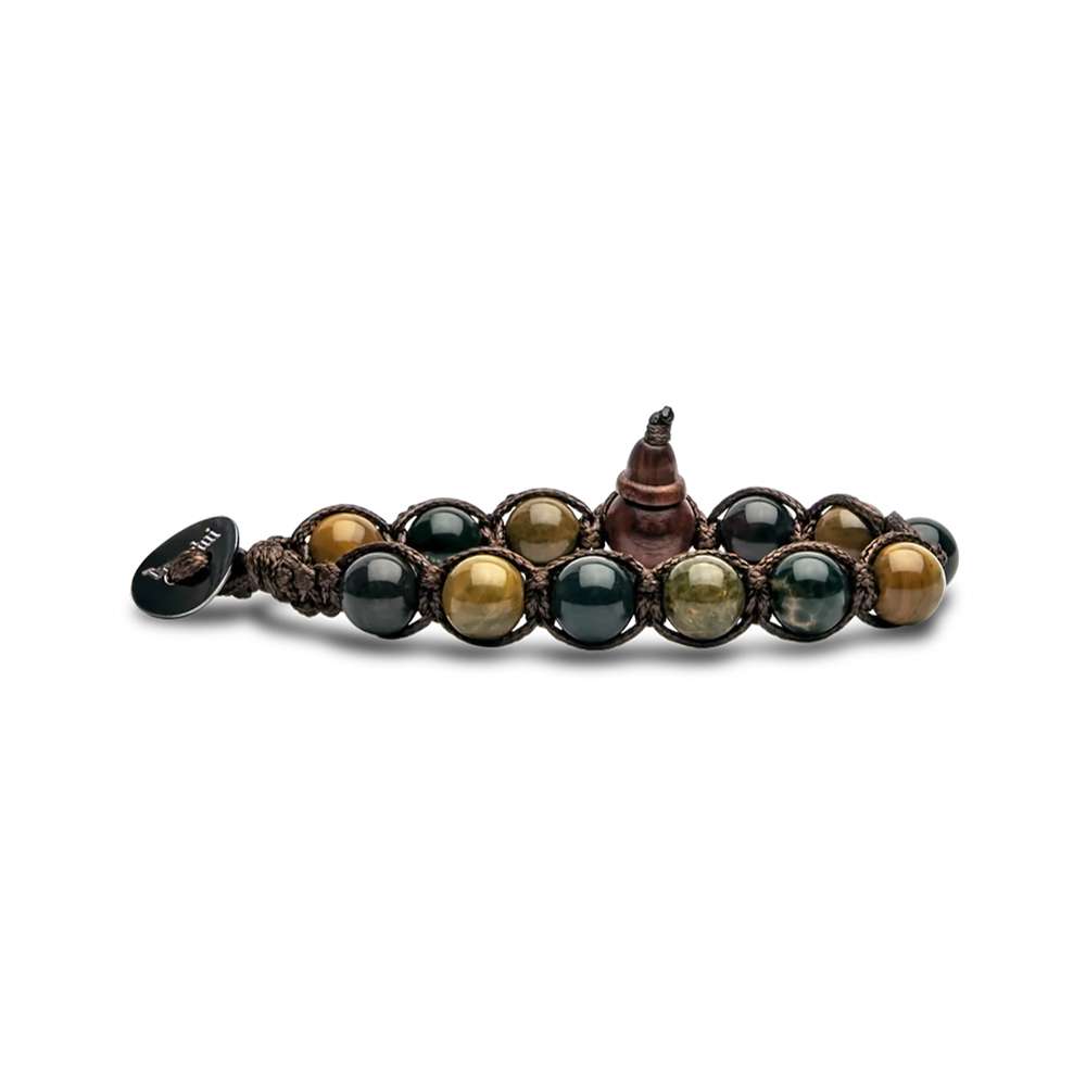 bracciale Tamashii ocean stone BHS900-222, in ocean stone e cordino marrone, unisex