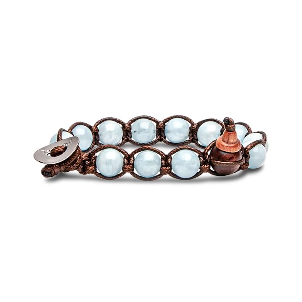 bracciale Tamashii Acquamarina BHS900-255, in Acquamarina e cordino marrone, unisex