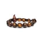 bracciale Tamashii occhio di tigre marrone BHS900-214, in occhio di tigre e cordino marrone, unisex