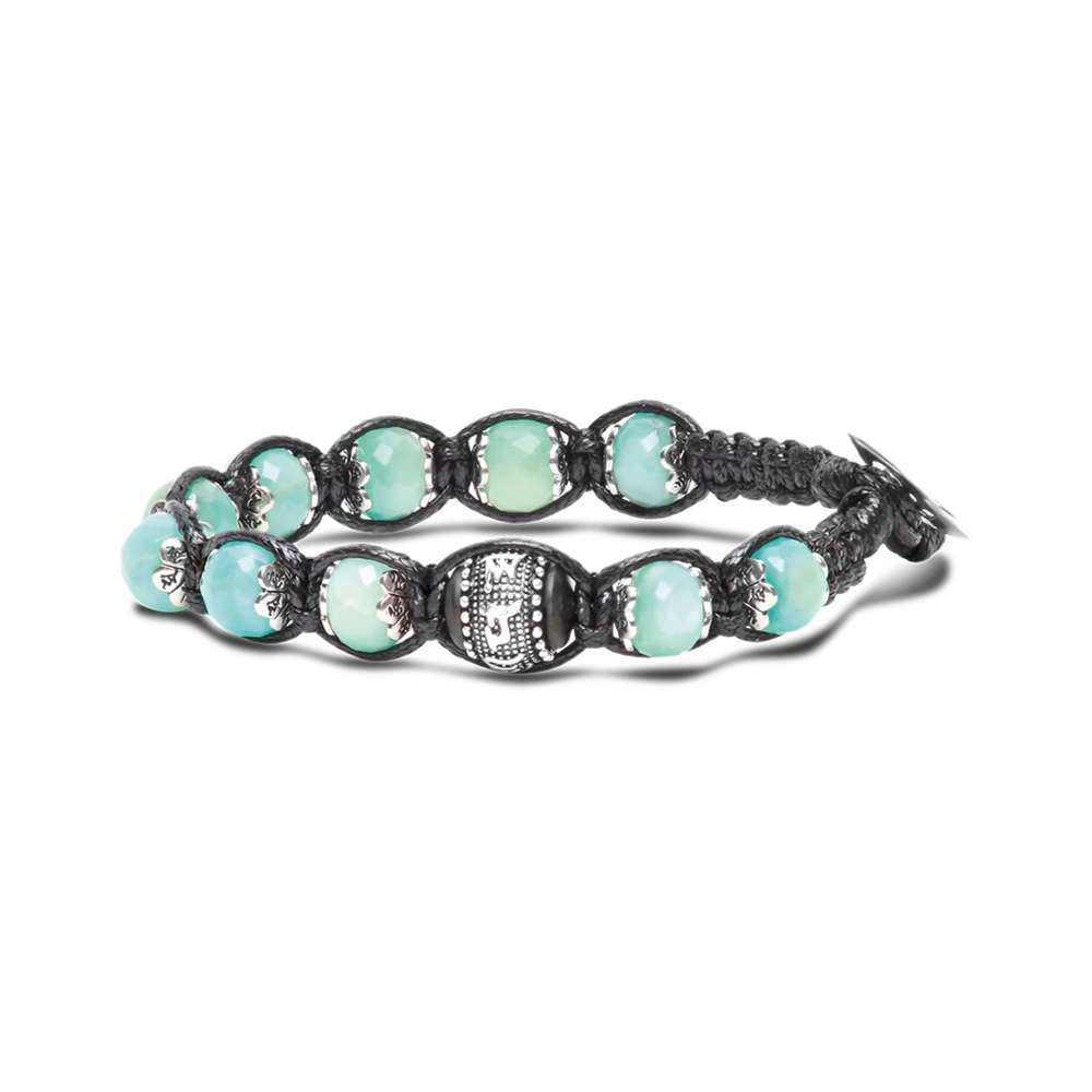 bracciale Tamashii smeraldo BPS100-EM, edizione limitata precious and limited in smeraldo, argento e cordino nero, unisex