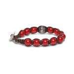 bracciale Tamashii agata rosso passione BHS1100-124, in agata, argento e cordino marrone, unisex