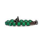 bracciale Tamashii shungite agata verde BHSS900-12, in agata verde e cordino marrone, unisex