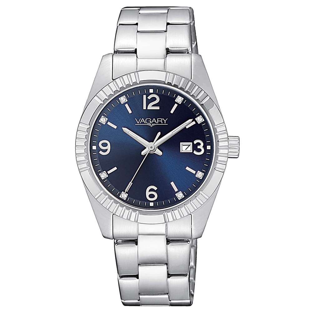 orologio Vagary Timeless Lady blu IU2-219-71, in acciaio e cristalli da donna